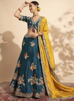 Premium Georgette Rama Green Wedding Wear Sequins Work Ready To Wear Lehenga Choli